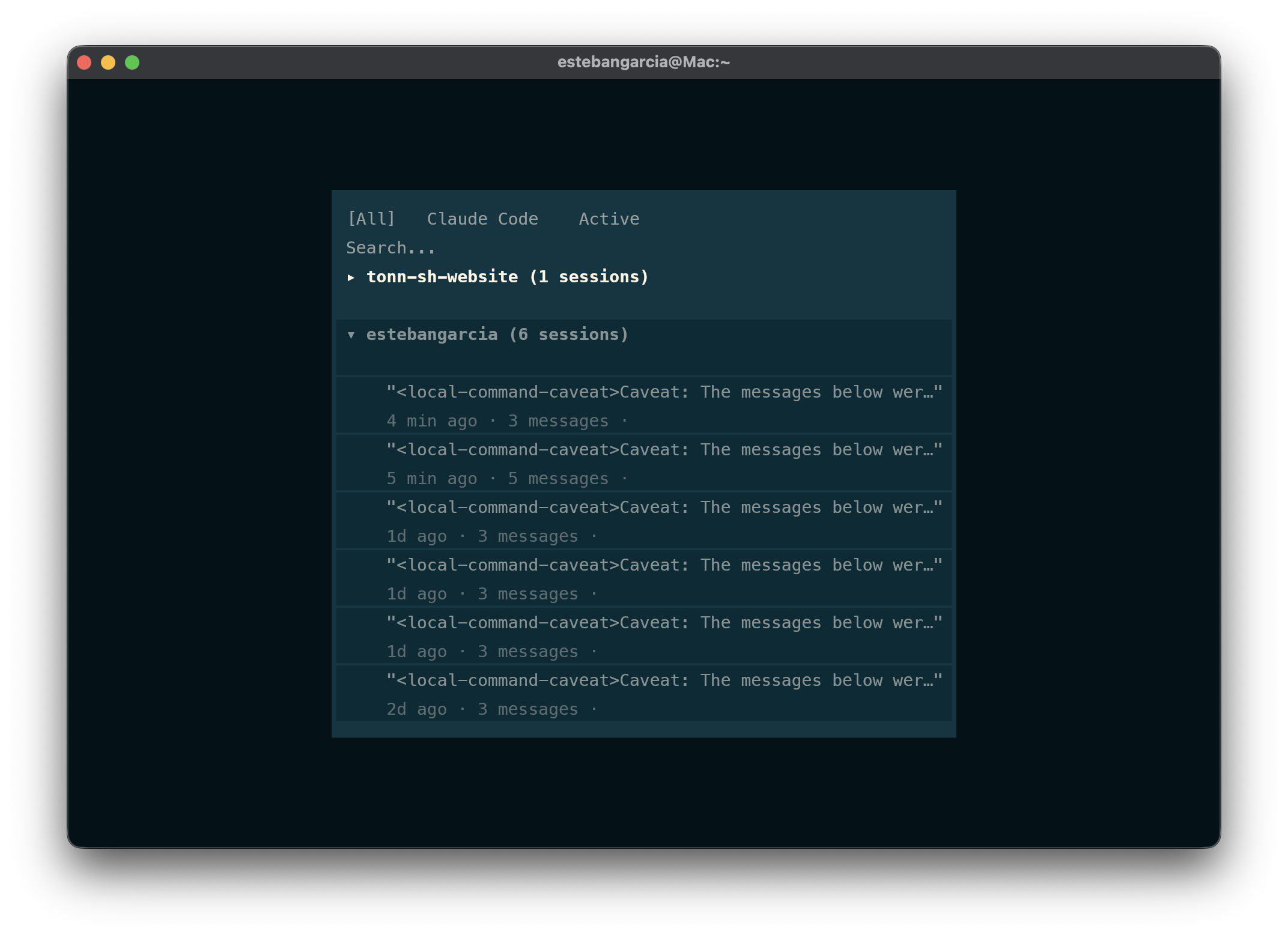 AI Session Browser with branch-aware tree view