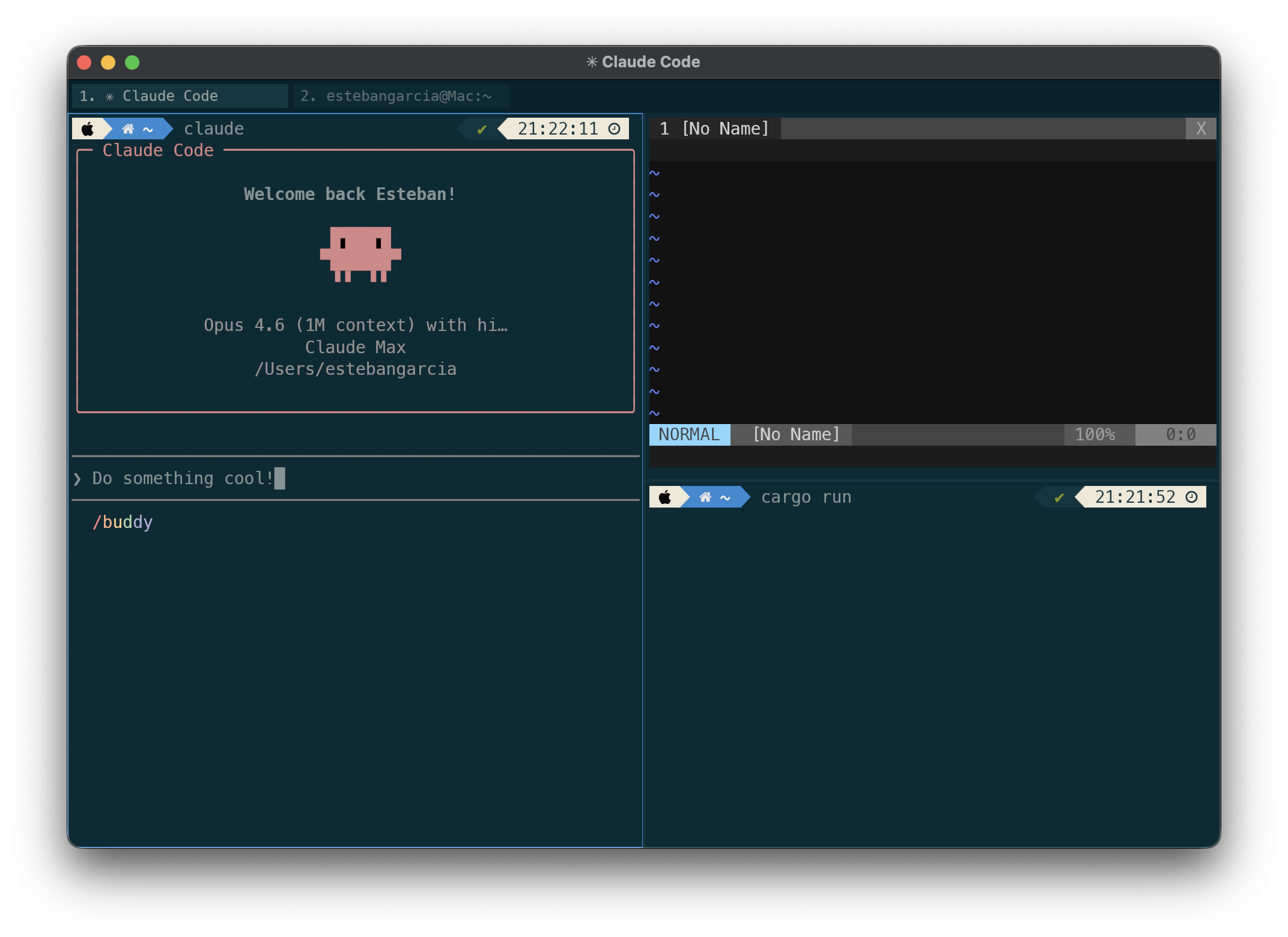 Tonn multiplexer with tabs and split panes